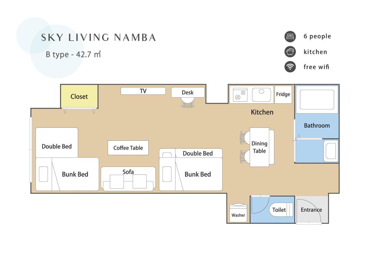 Apartamento Sky Living Namba Osaka Exterior foto