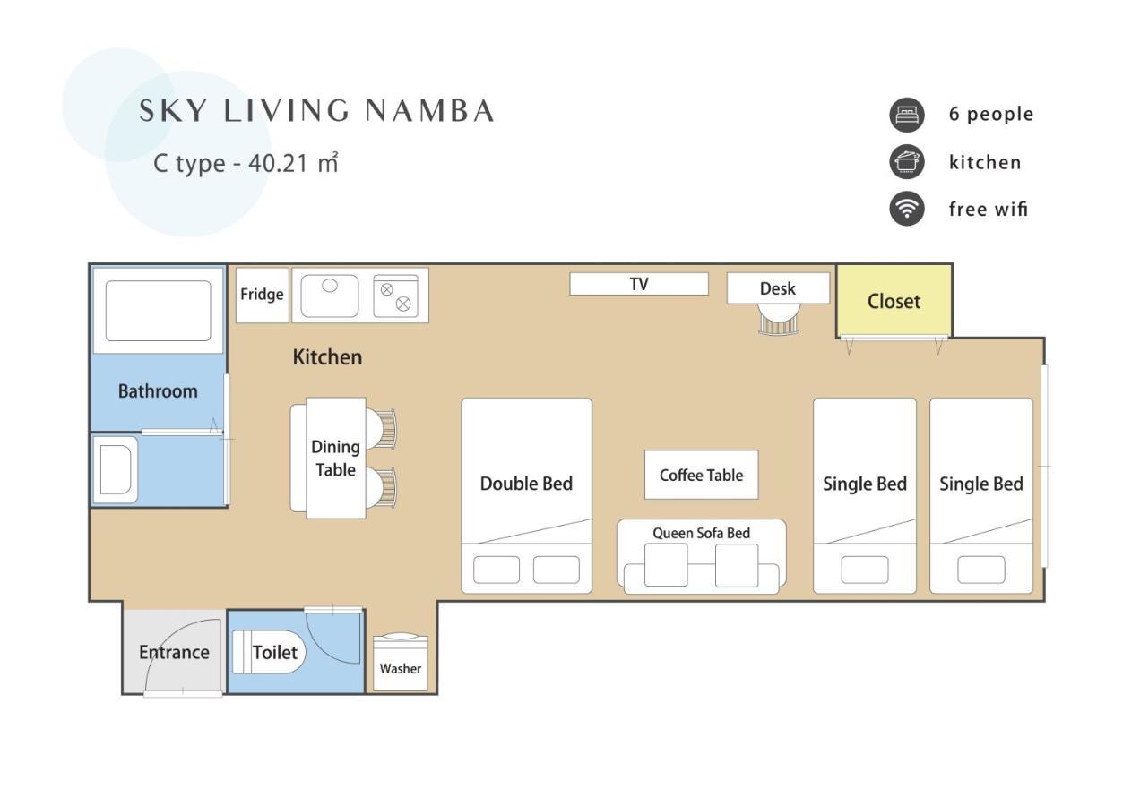 Apartamento Sky Living Namba Osaka Exterior foto